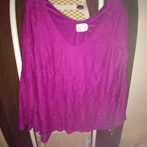 Magenta lace top